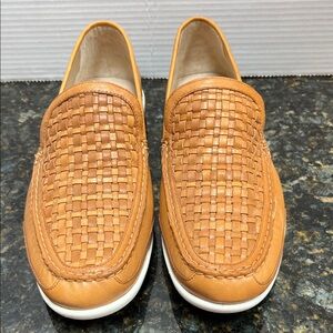 Tommy Bahama Woven Leather Slip-On Loafers in Tan